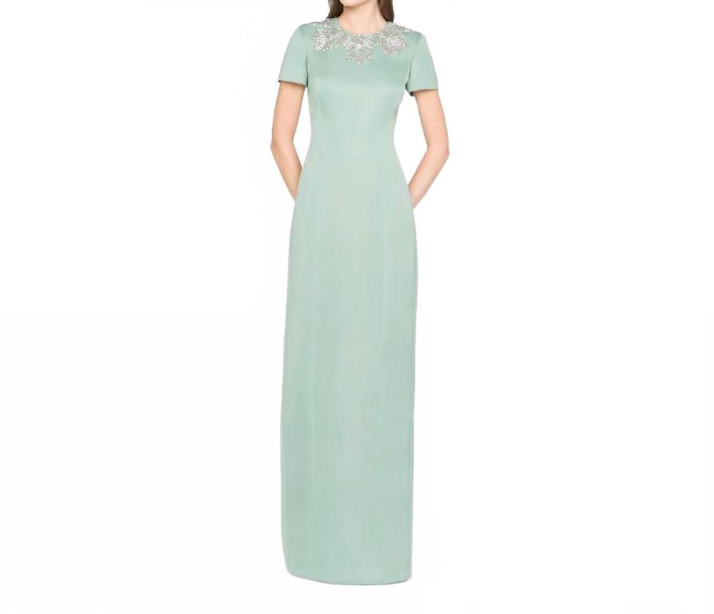NEW THEIA sorelia beaded gown in whispering sage